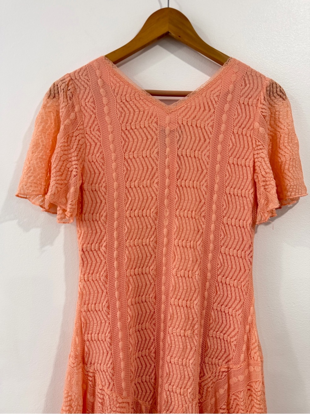 Rabbit Rabbit Rabbit Peach Lace Fit & Flare Dress 6 Fairy Romantic - Picture 12 of 13